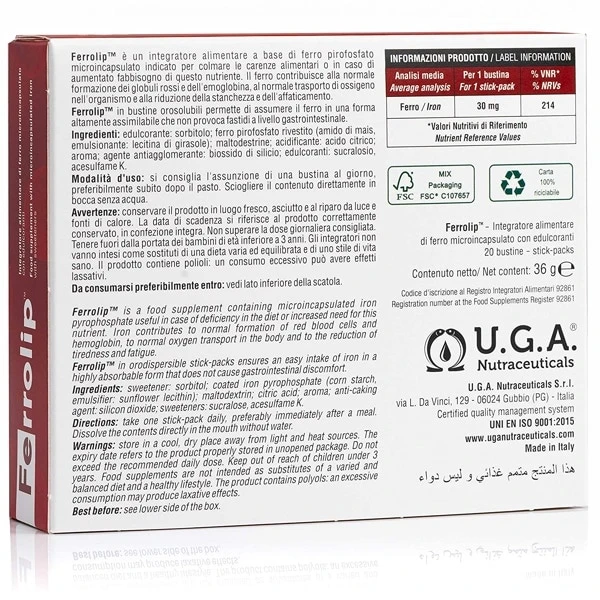 integratore ferro ferrolip bustine retro