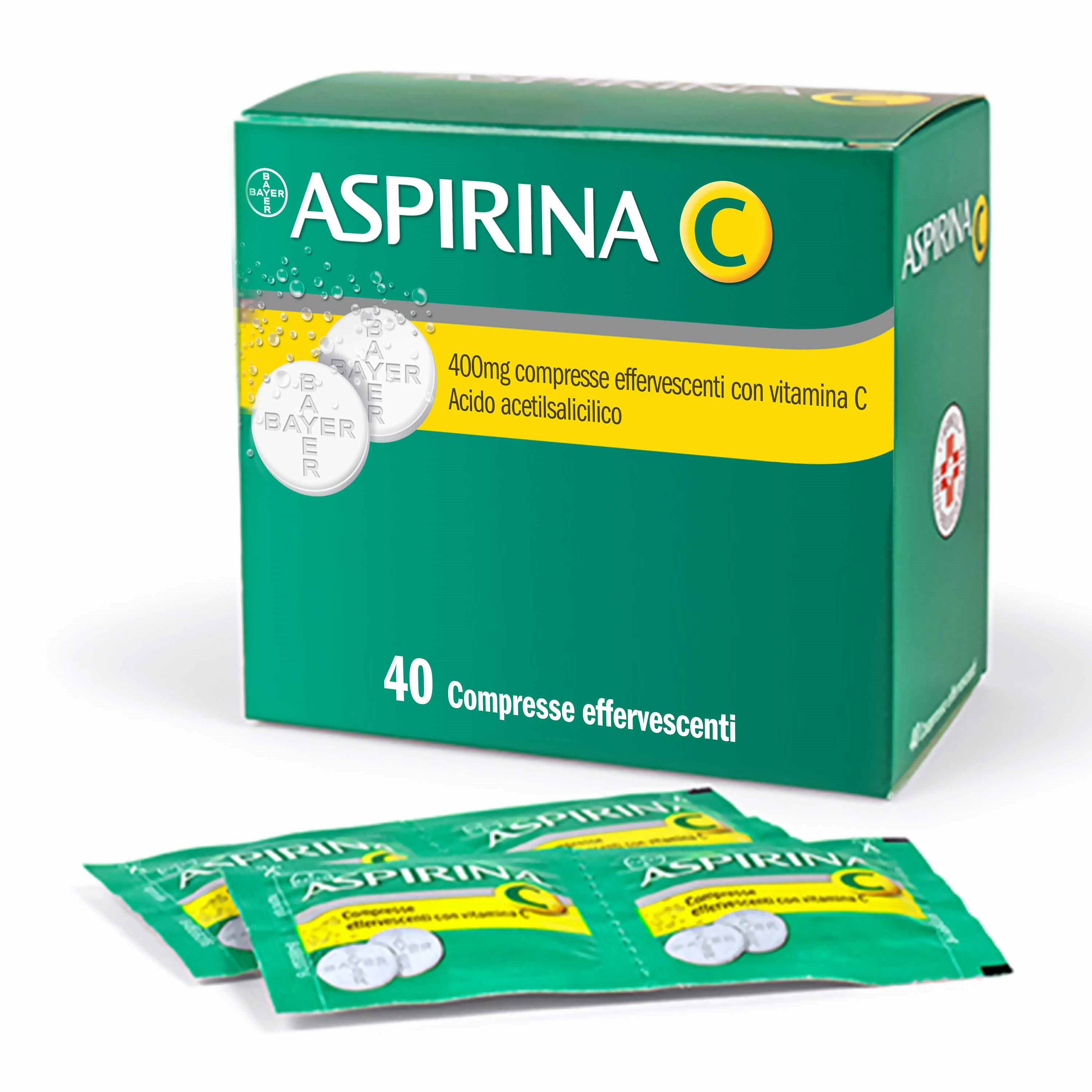 aspirina-c40cpr-eff-400240mg Aspirina C 400 mg + 240 mg 40 compresse effervescenti - immagine 1