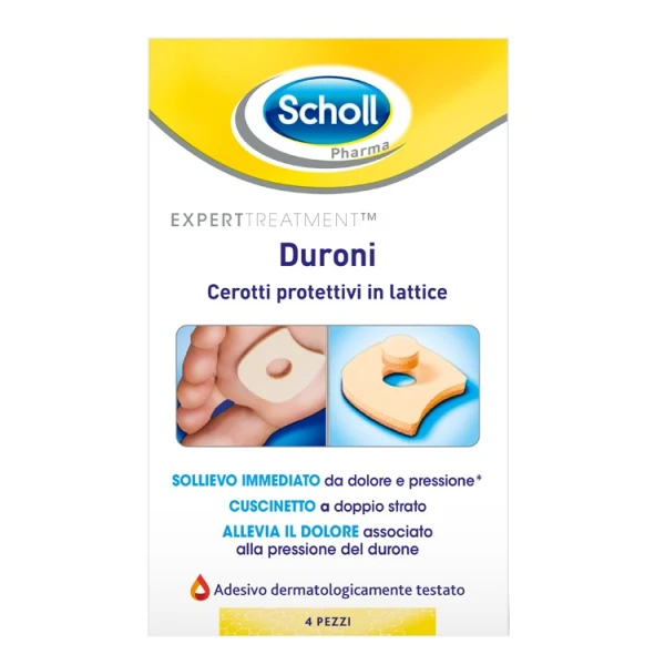 Scholl 4 Cerotti protettivi per duroni in lattice
