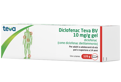 diclofenac-tevagel120g-10mg-g Diclofenac Teva Gel 10 mg/g 120 g - immagine 1