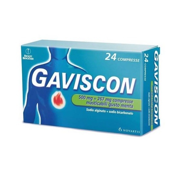 Gaviscon 24 Compresse Menta 500+267 mg