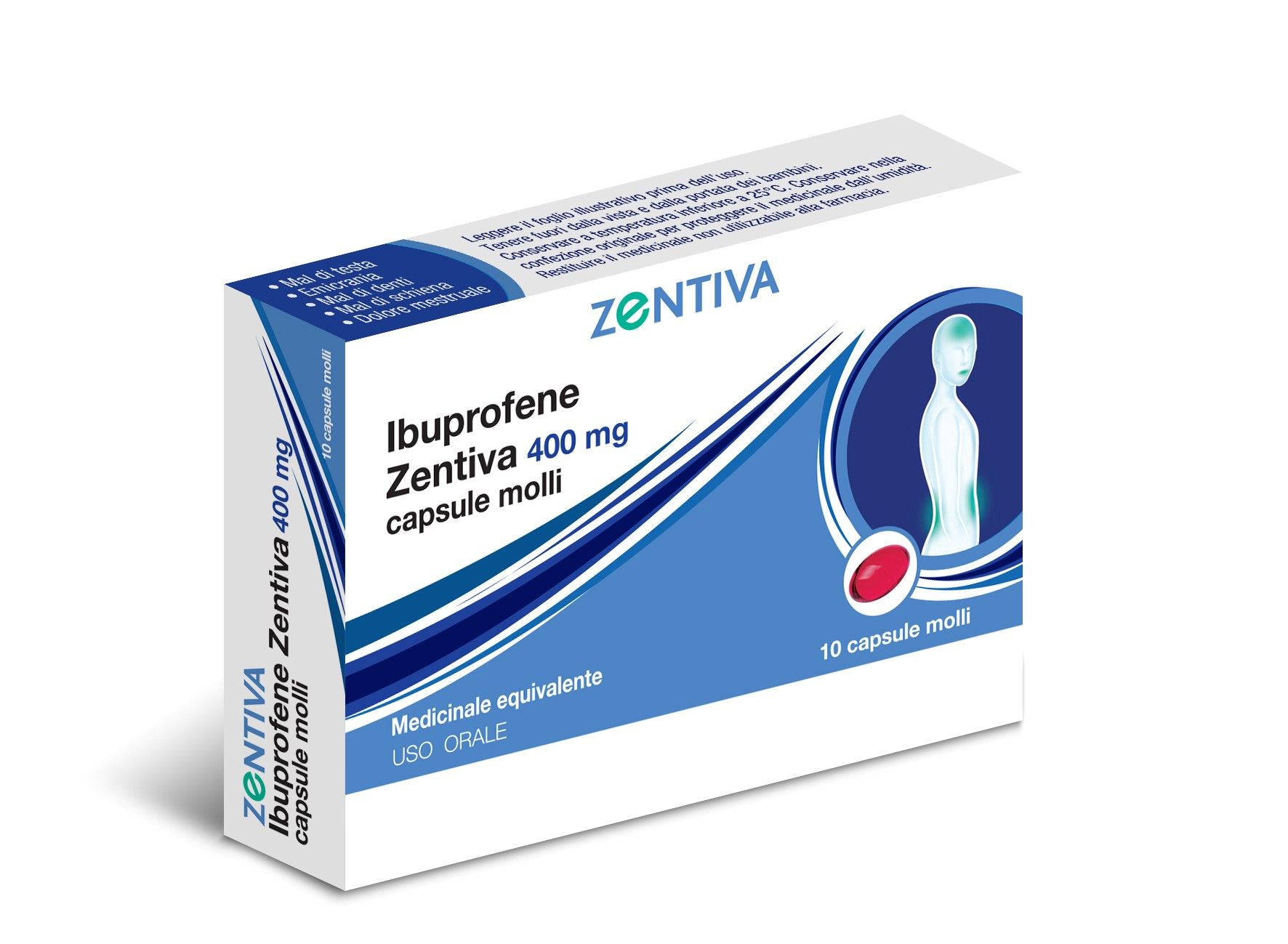 ibuprofene-zen10cps-400mg Ibuprofene Zen 400 mg 10 capsule - immagine 1