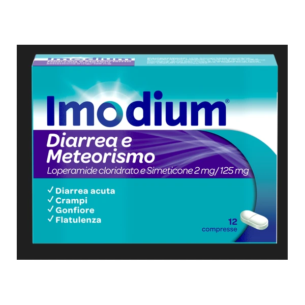 Imodium Diarrea e Meteorismo 12 Compresse