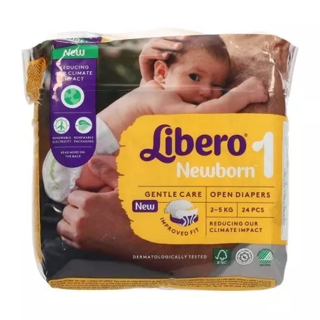 libero-newborn-1-2-5-kg-24pz Libero Newborn 1 24 pannolini 2-5 kg - immagine 1