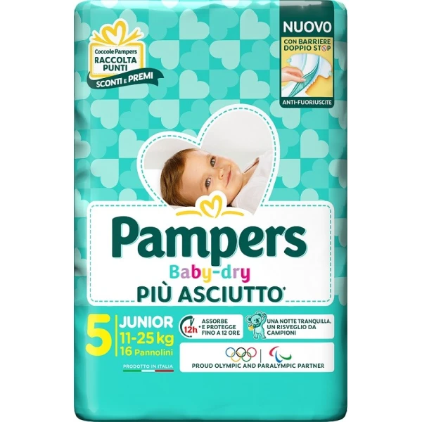 Pampers Baby Dry 16 Pannolini Downcount Junior