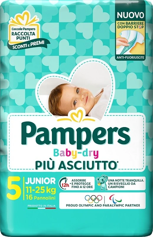 pampers-baby-dry-pannolino-downcount-junior-16-pezzi Pampers Baby Dry 16 Pannolini Downcount Junior - immagine 1