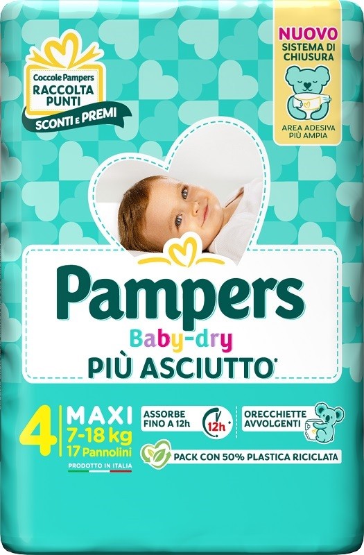 pampers-baby-dry-pannolino-downcount-maxi-17-pezzi Pampers Baby Dry 17 Pannolini Downcount Maxi - immagine 1