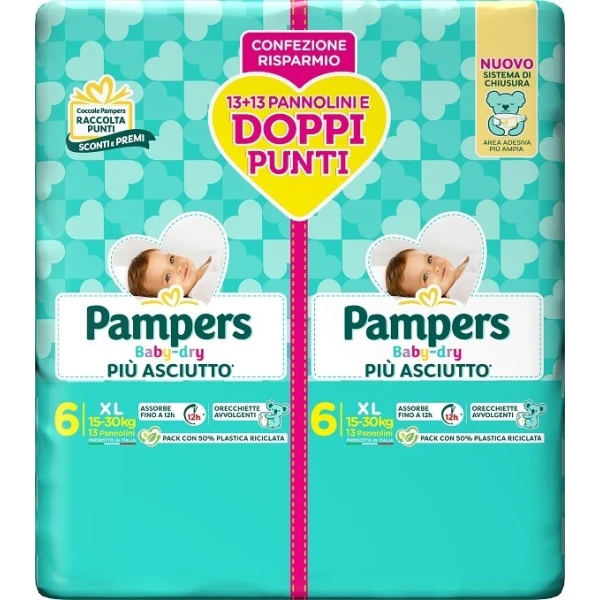 Pampers Baby Dry Duo Downcount XL 26 Pannolini