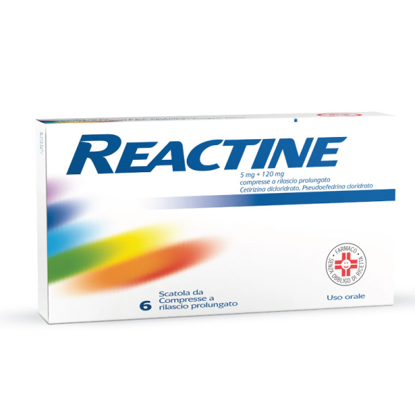 Reactine 6 Compresse 5 mg + 120 mg a Rilascio Prolungato
