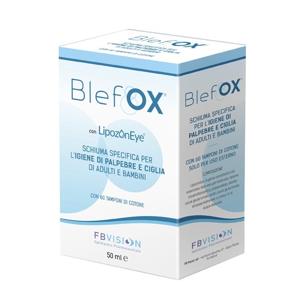 BlefOX schiuma specifica per igiene palpebre e ciglia 50 ml con erogatore + 60 dischetti