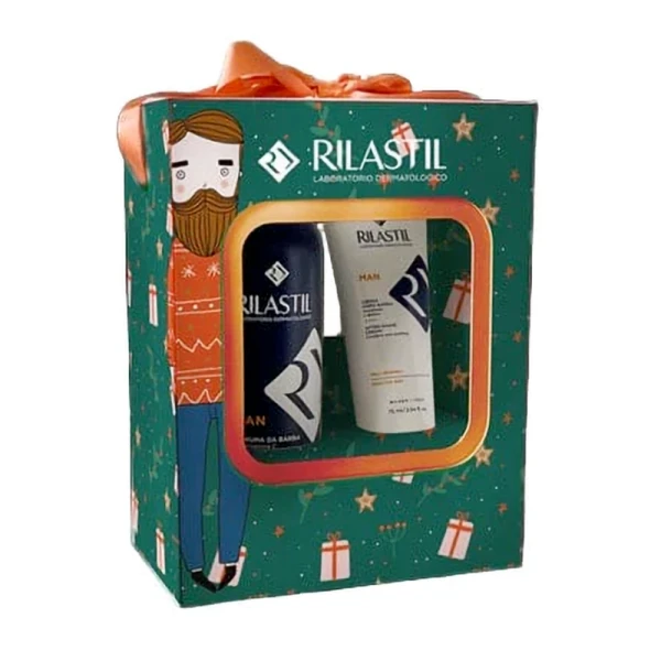 Rilastil Cofanetto Man &ndash; Schiuma da Barba 200 ml + Gel Crema Dopobarba 75 ml